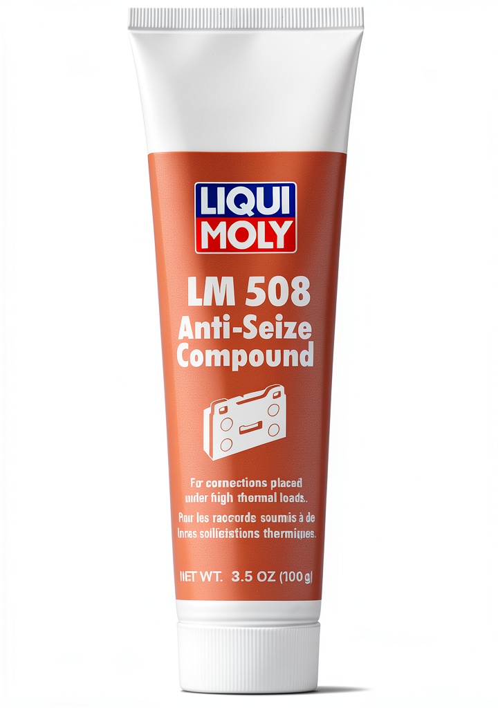 Applying Liqui Moly anti‑seize to a turbine shaft