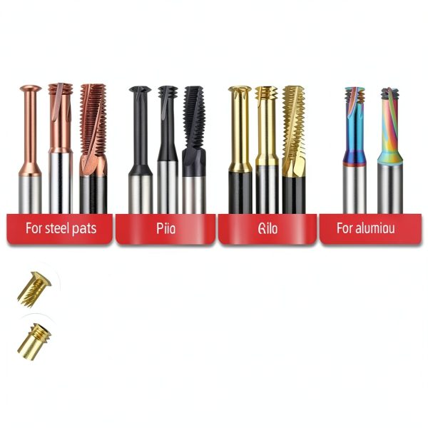 1pcs LUOCUT Carbide 3 Tooth Thread Milling Cutter DLC Coated Metric M2M3M4M5M6M8M10M12 Aluminum Copper Special Purpose-M5×0.8-7